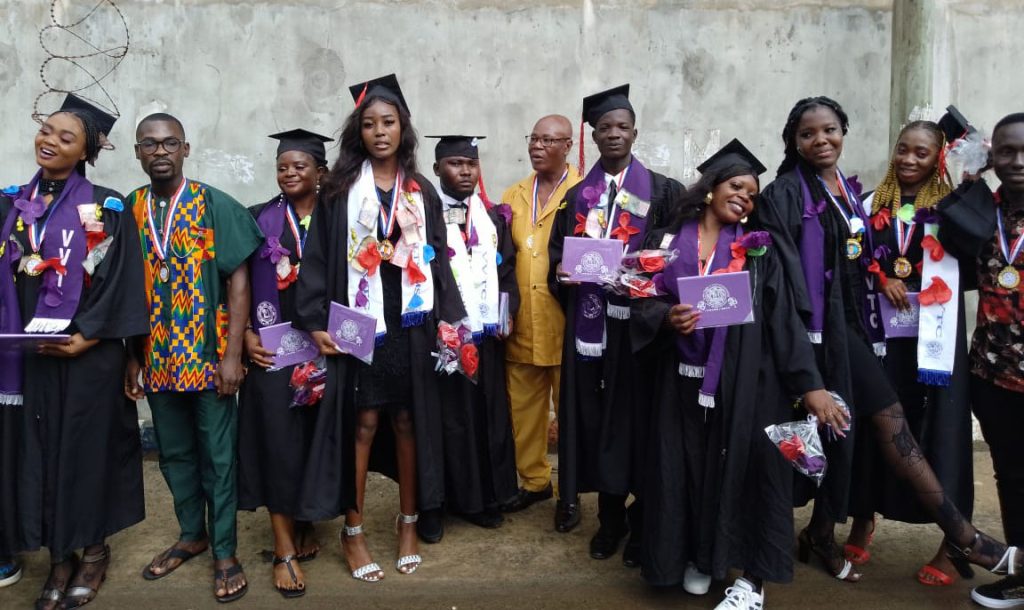 VVTC LTSJMS Sixth Graduating Class " Aa Mu Yan" In the Bassa Language. Englush we re moving Forward